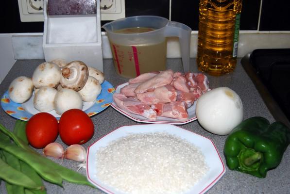 arroz-con-pollo-y-champiñones-ingredientes