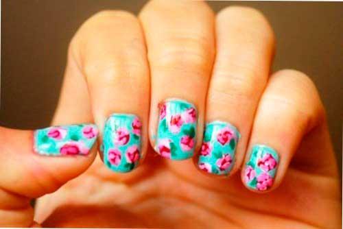 Uñas con flores vintage