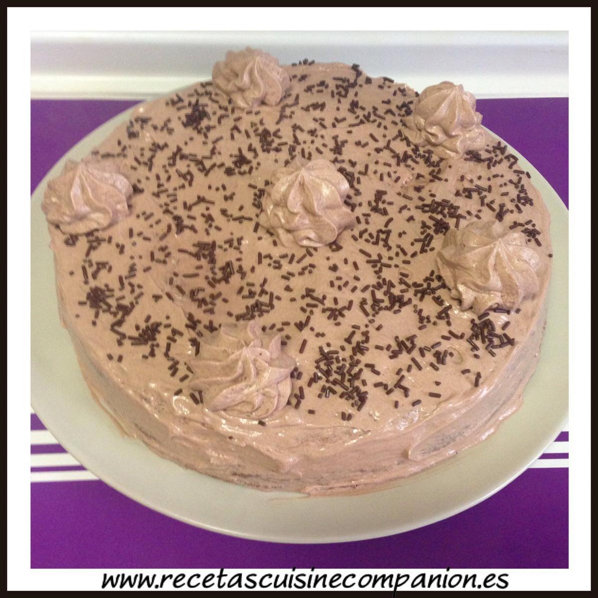 bizcocho de chocolate con frosting de cacao