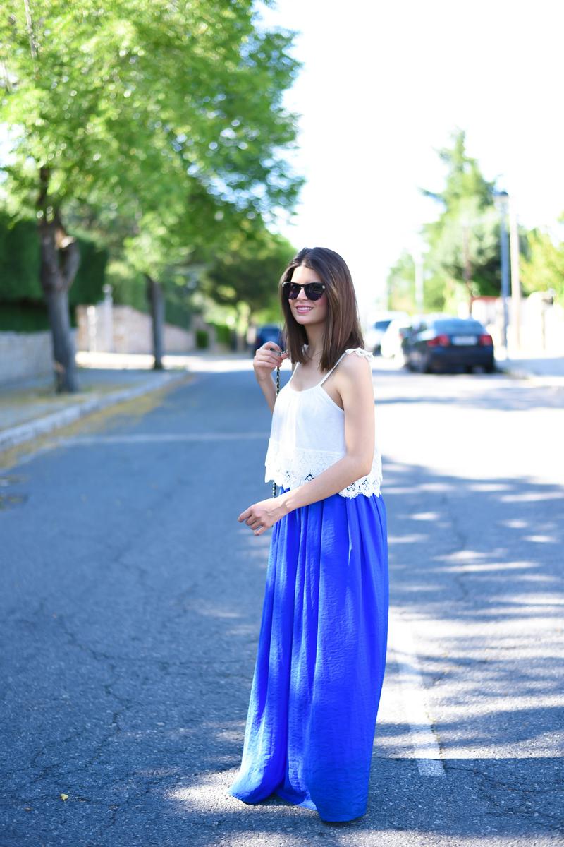 look casual con falda larga