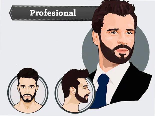 Estilo de barba profesional
