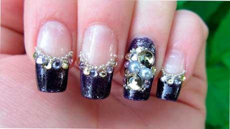 Diseño de uñas 3d con gemas