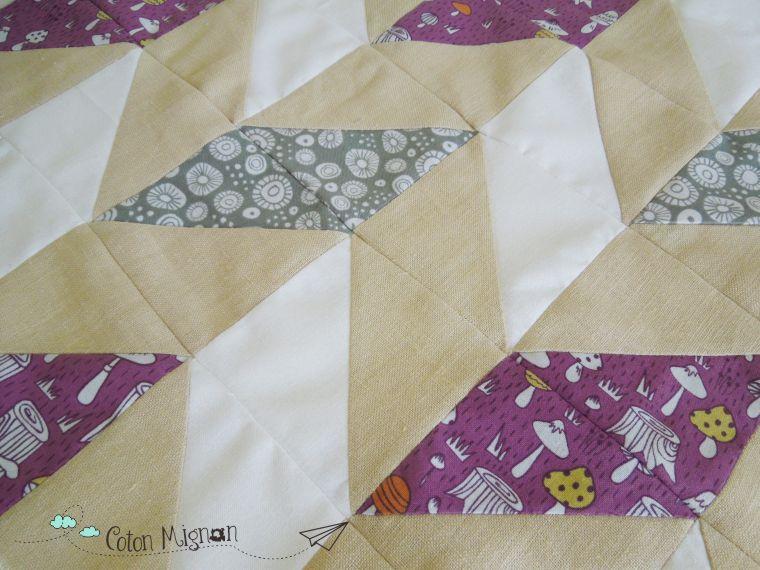 cojín patchwork combinación bloques coton mignon