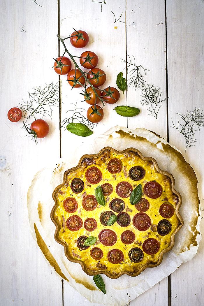 tarta de tomate y mostaza