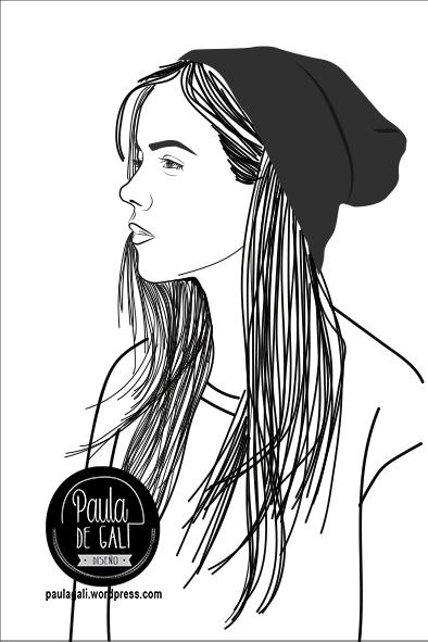 dibujo retrato perfil personalizado blanco y negro trazos