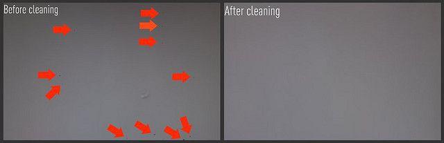 comprobar que el sensor de la cámara esta limpio