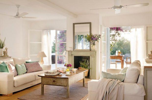 chic living room beach
