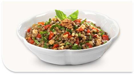 Ensalada de lentejas con pimientos