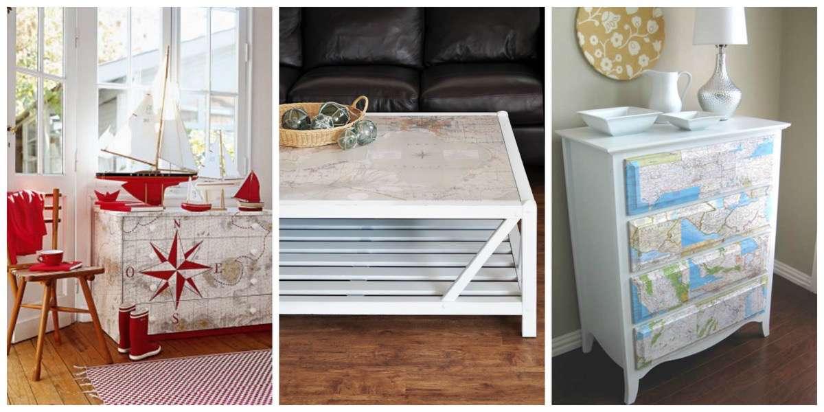 decorar con mapas muebles