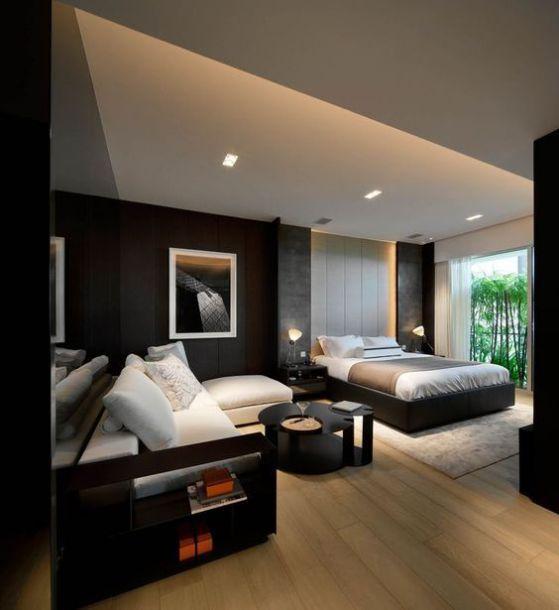 bonito dormitorio con estilo elegante