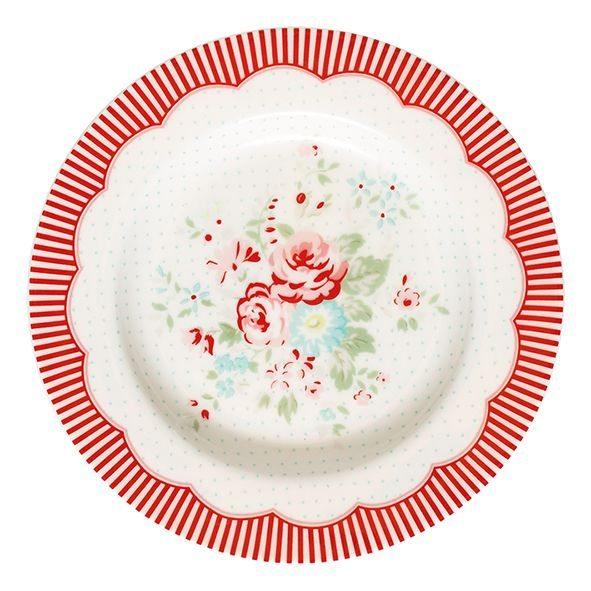 Plato De Cerámica Abelone White Green Gate