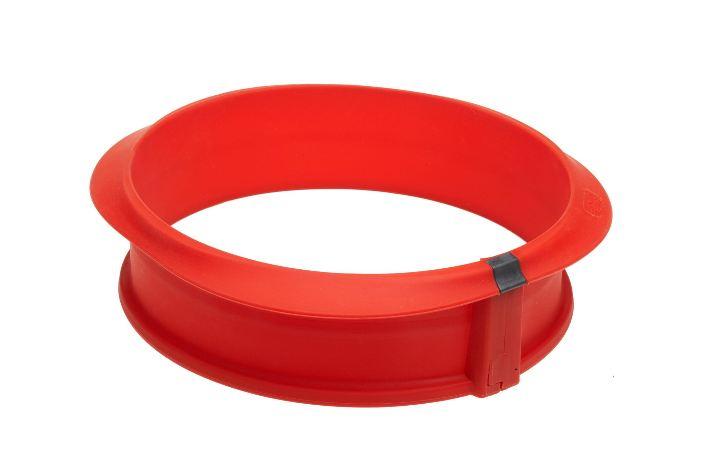 Molde Redondo De 23 Cm Rojo Con Base Cerámica Lékué