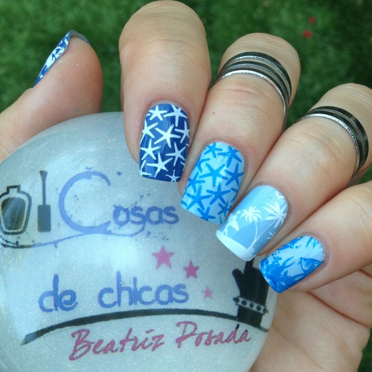 Manicura Azul Surfera con Kiko y Harunouta.1