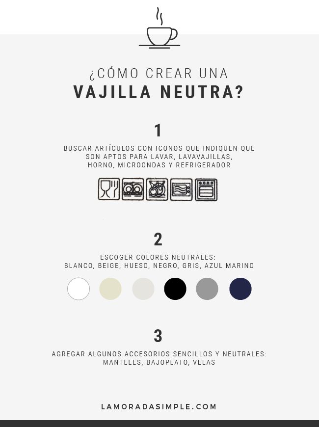 Como crear una vajilla neutra
