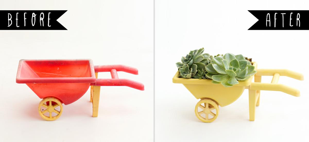 Macetero Upcycling con spray, visto en "I am a Mess Blog"