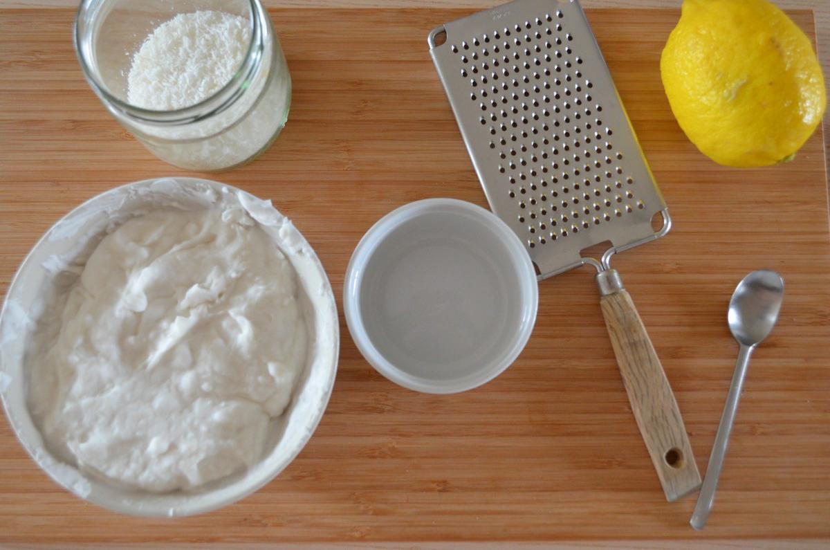 helado de limón y coco saludable