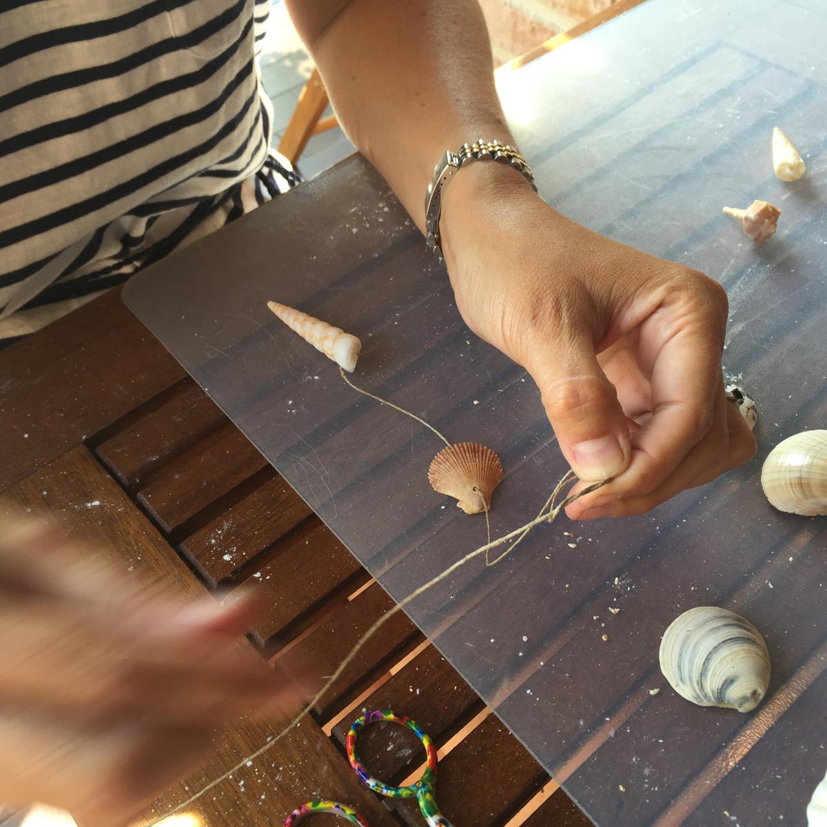 campanas de viento - hacemos un nudo en la cuerda