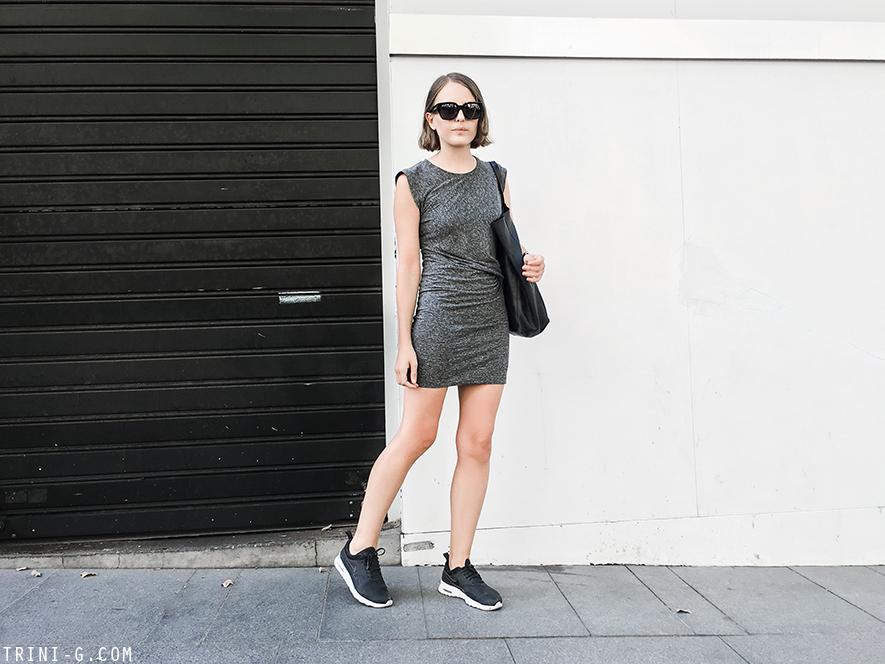 Trini | IRO Athos dress Céline cabas bag Nike Air Max Thea