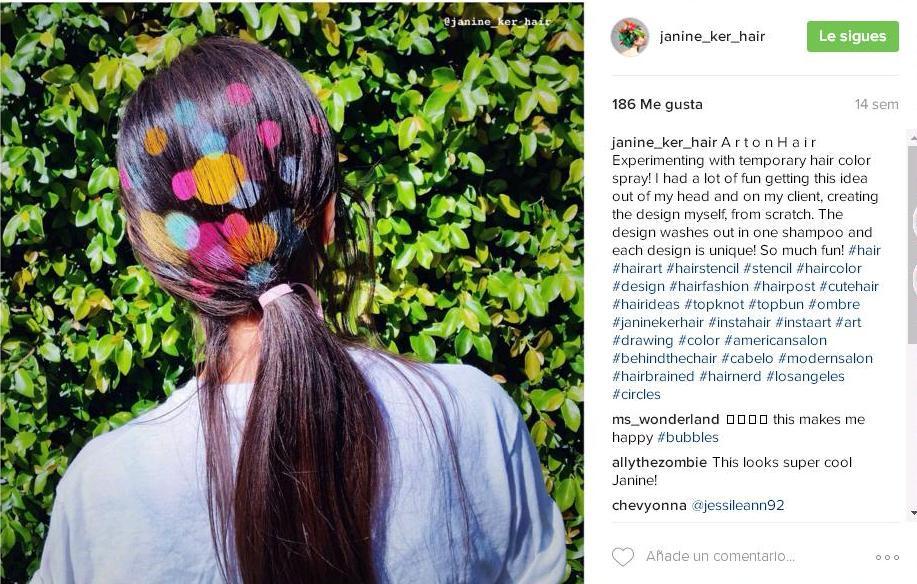 Tendencia en color hair stencils Instagram