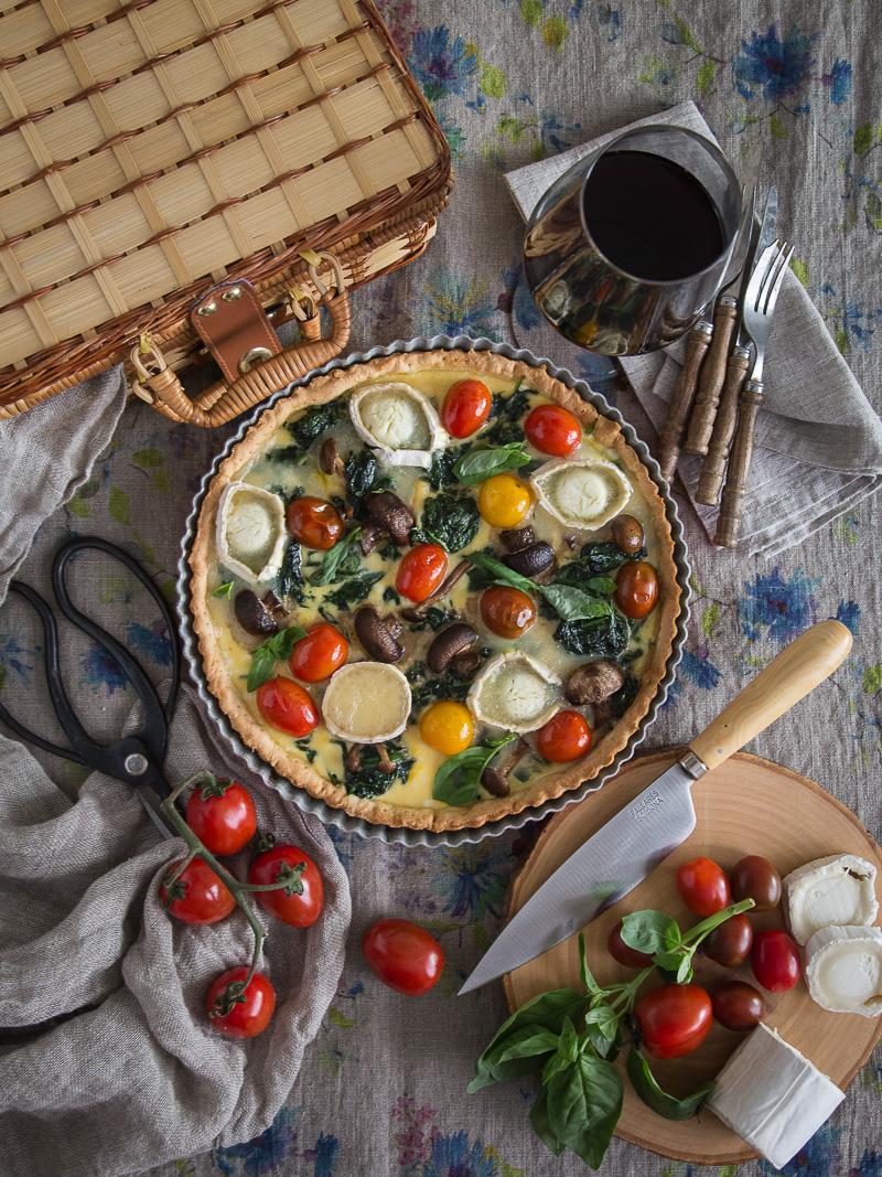 Quiche de espinacas cenital