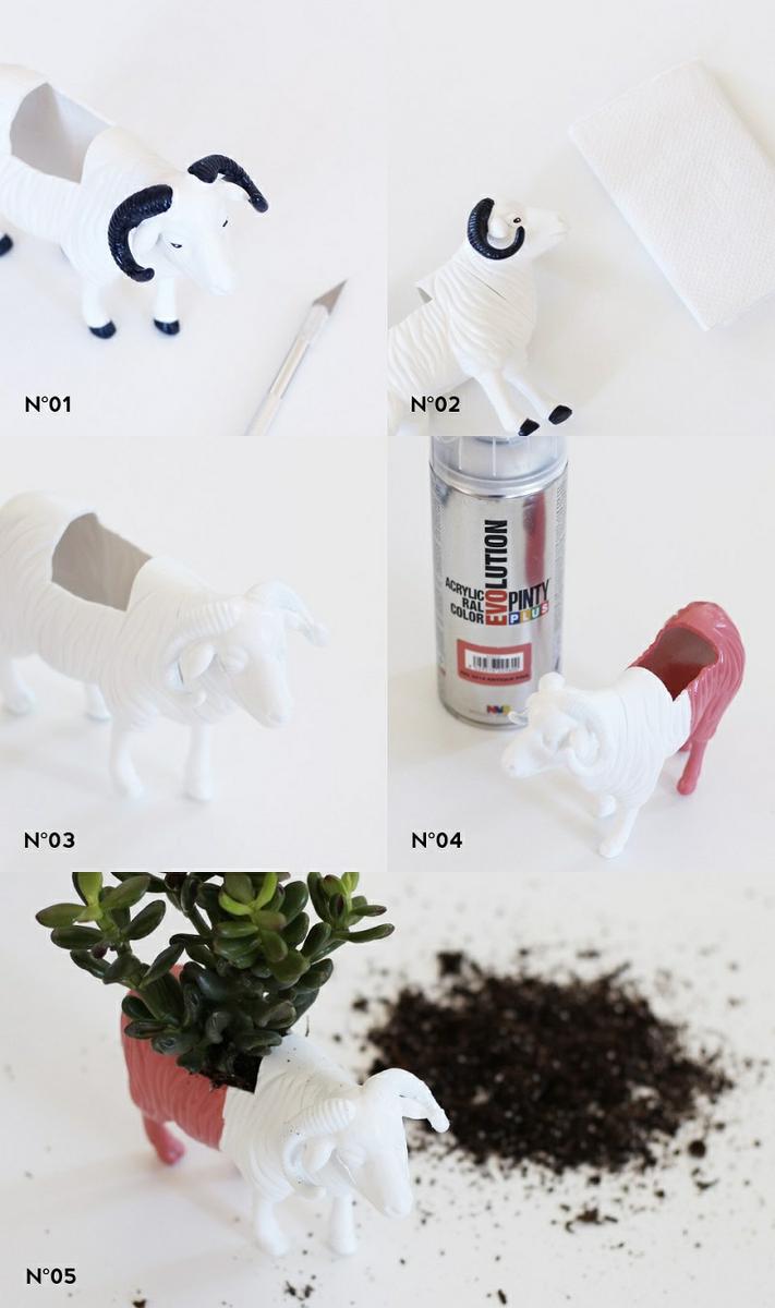 Transformar juguetes en maceteros DIY 2