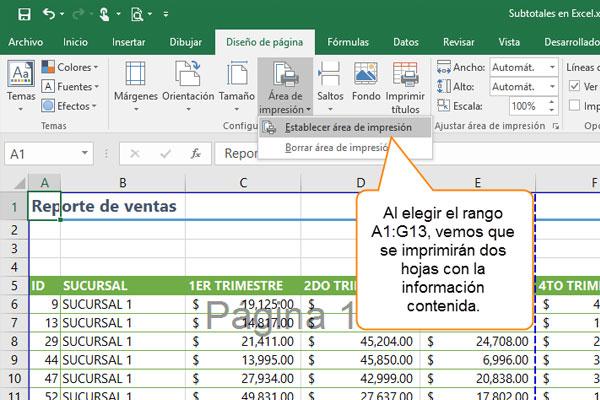 como imprimir en Excel