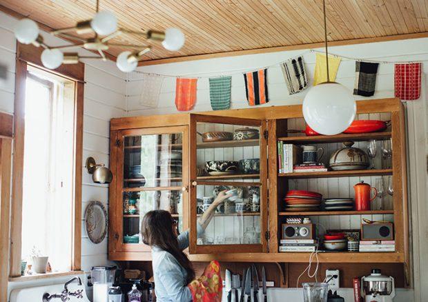 techo madera cocina