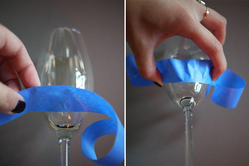 DIY copas pintadas con dorado