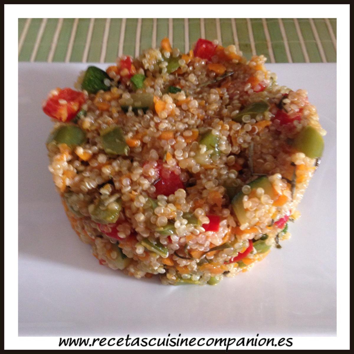 quinoa con verduras y salsa de soja