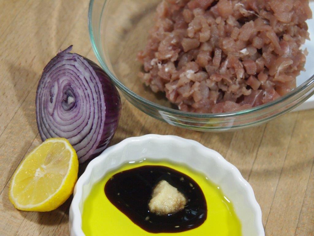 Ingredientes para Tartar de atún con aroma de jengibre