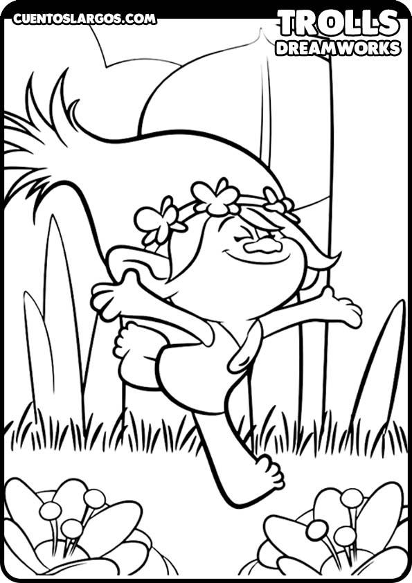 Poppy - Trolls para colorear