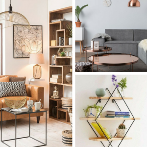 La madera natural, en tonos oscuros y los complementos de metal, están de moda.