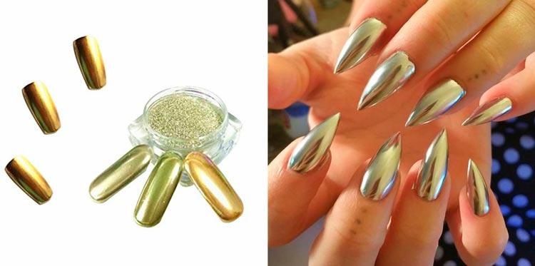 esmalte efecto espejo dorado