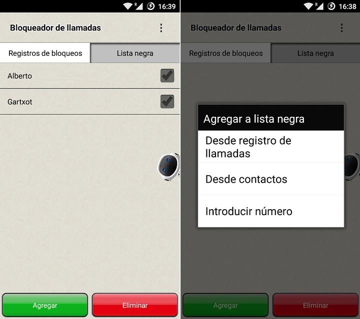 Bloquear llamadas bloqueador de llamadas Android restringir llamadas emergentes lista negra blacklist lista blanca contactos