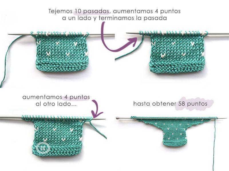 Peto de punto a dos agujas "Topitos" -Patrón y tutorial gratis