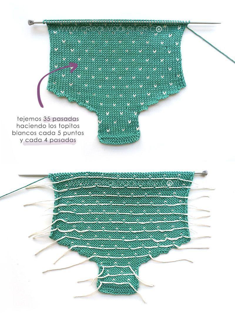 Peto de punto a dos agujas "Topitos" -Patrón y tutorial gratis
