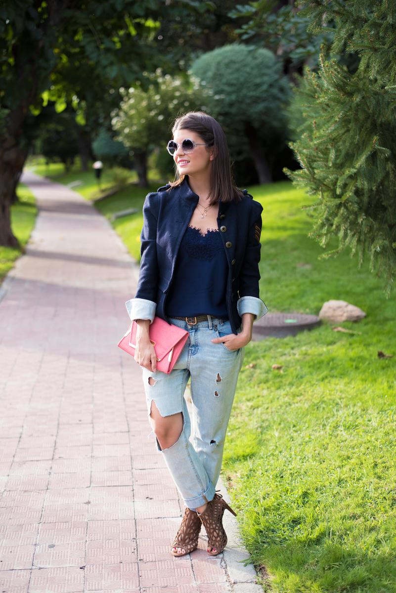 look con chaqueta militar
