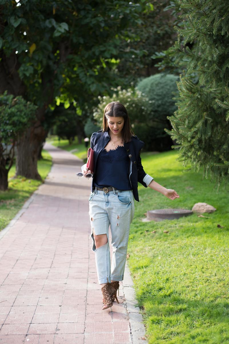 look con chaqueta militar
