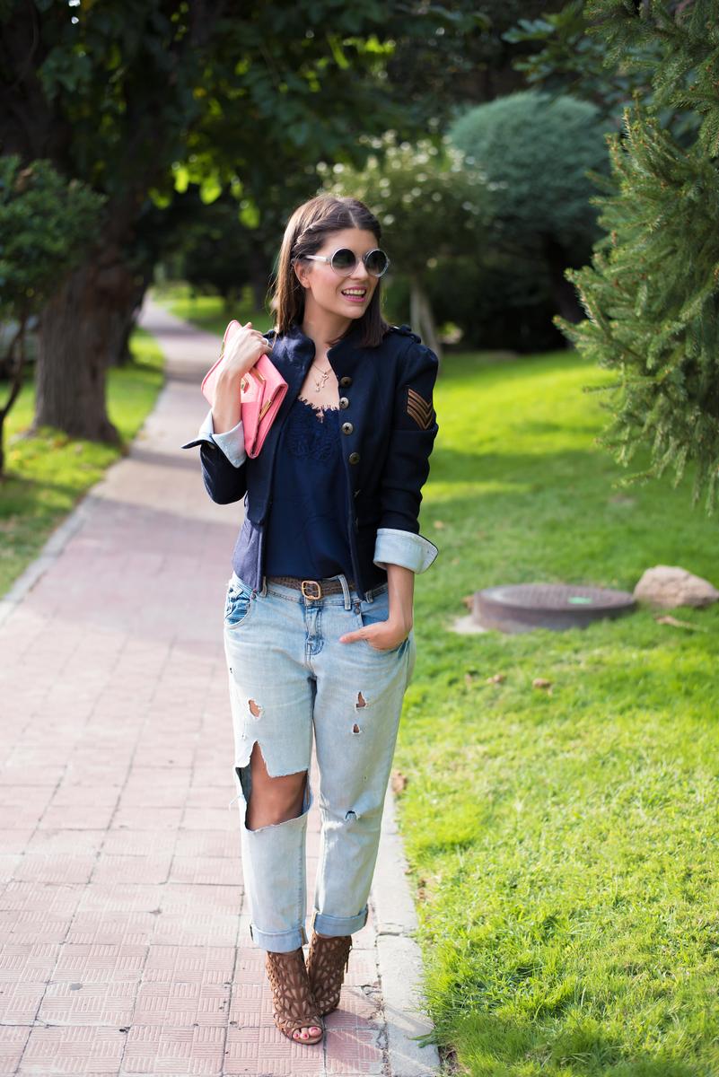 look con chaqueta militar