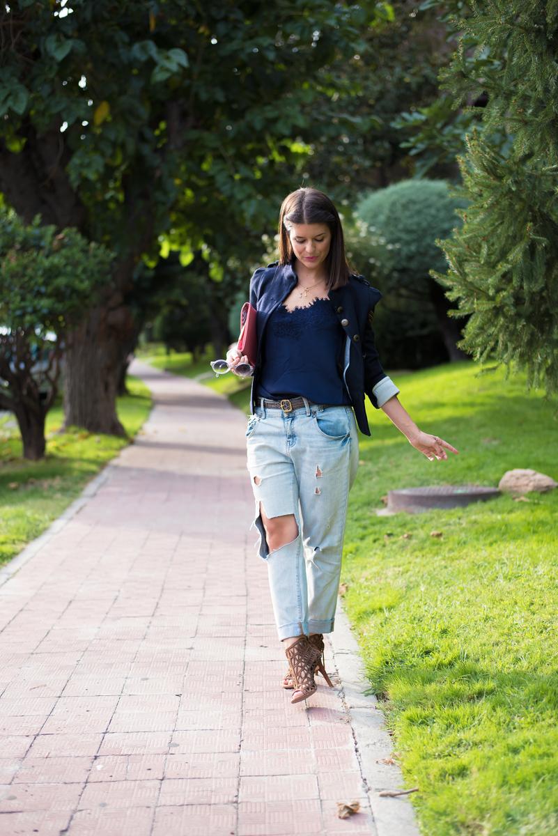 look con chaqueta militar