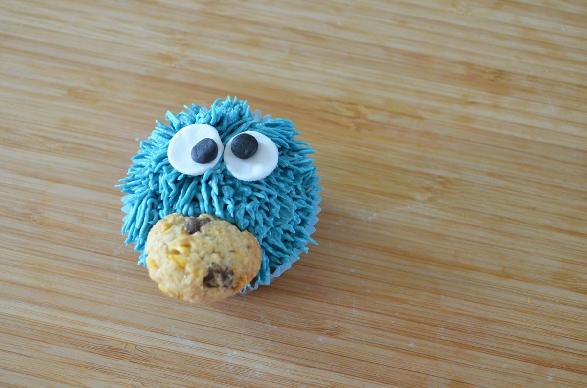 cupcakes de chocolate"monstruo de las galletas"