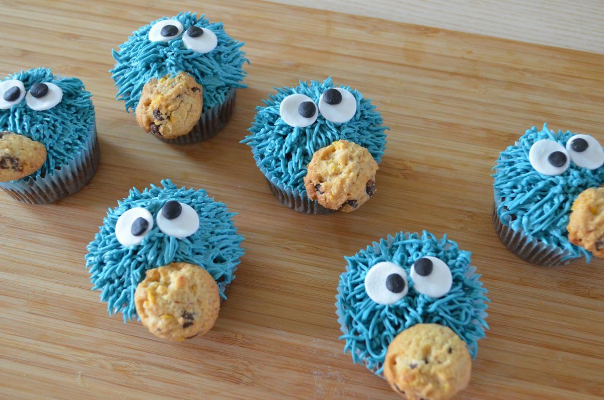 cupcakes de chocolate"monstruo de las galletas"