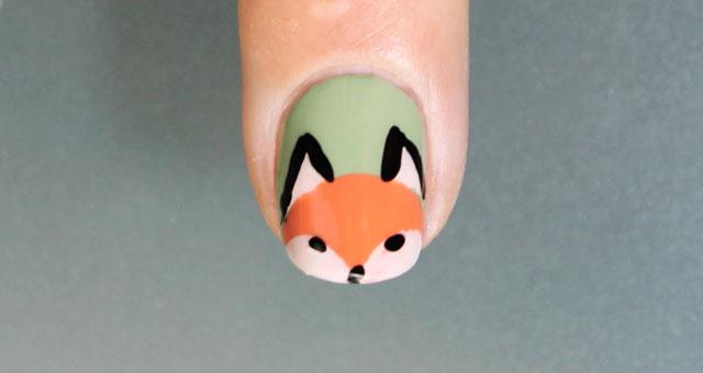 uñas decoradas zorro paso a paso