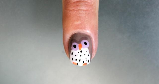 uñas decoradas buho paso a paso