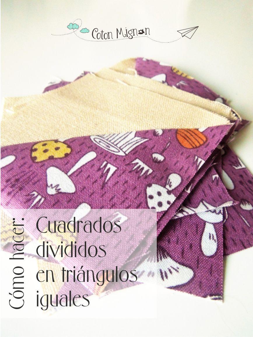 Patchwork: Cuadrados divididos en triángulos iguales