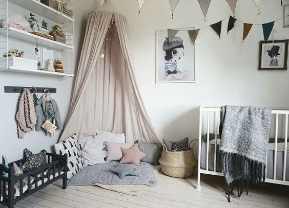 dormitorio bebé tonos grises estilo nórdico