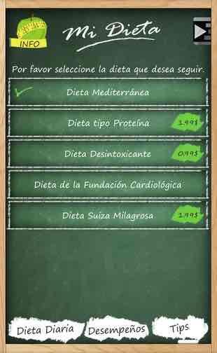 aplicación dieta personalizada