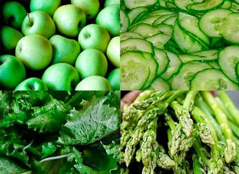 Ingredientes de ensaladas verdes
