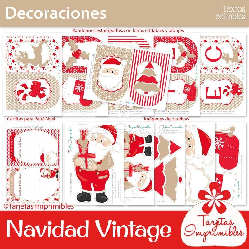 decoraciones-imprimibles-navidad-vintage