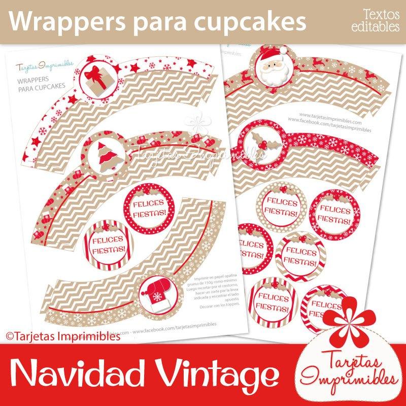 wrappers-y-toppers-para-cupcakes-navidad-vintage